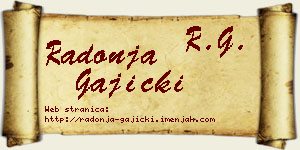 Radonja Gajicki vizit kartica